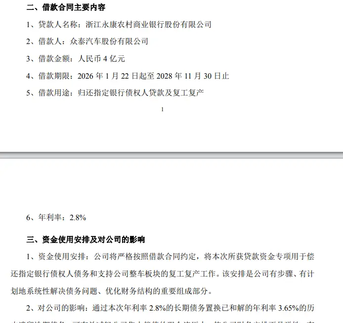 还贷款，招新人，众泰复工要玩真的