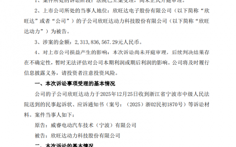 被索赔23亿！欣旺达动力遭“秋后算账”