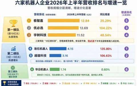 六家上市机器人公司中报扫描：营收规模分化加剧，具身智能成业绩分水岭