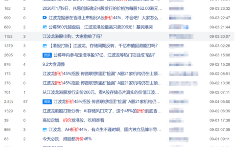 江波龙港股发行价较A股折让约42％，年内两轮募资合计近90亿元